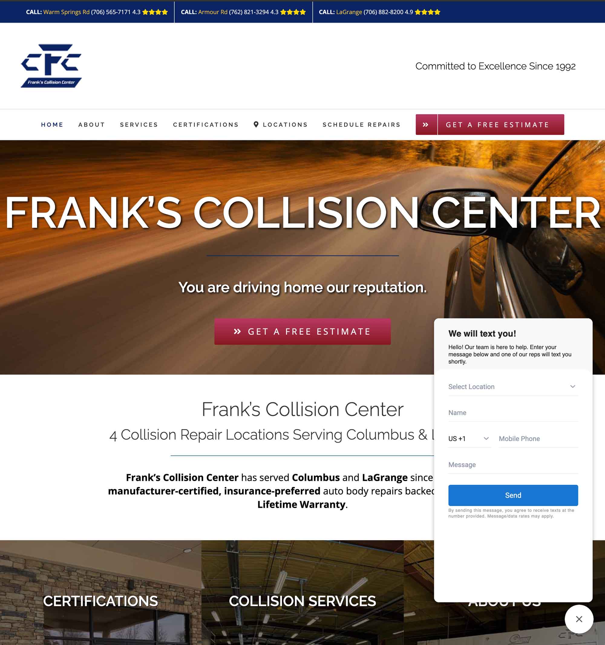 Franks-Collision-Center-Website